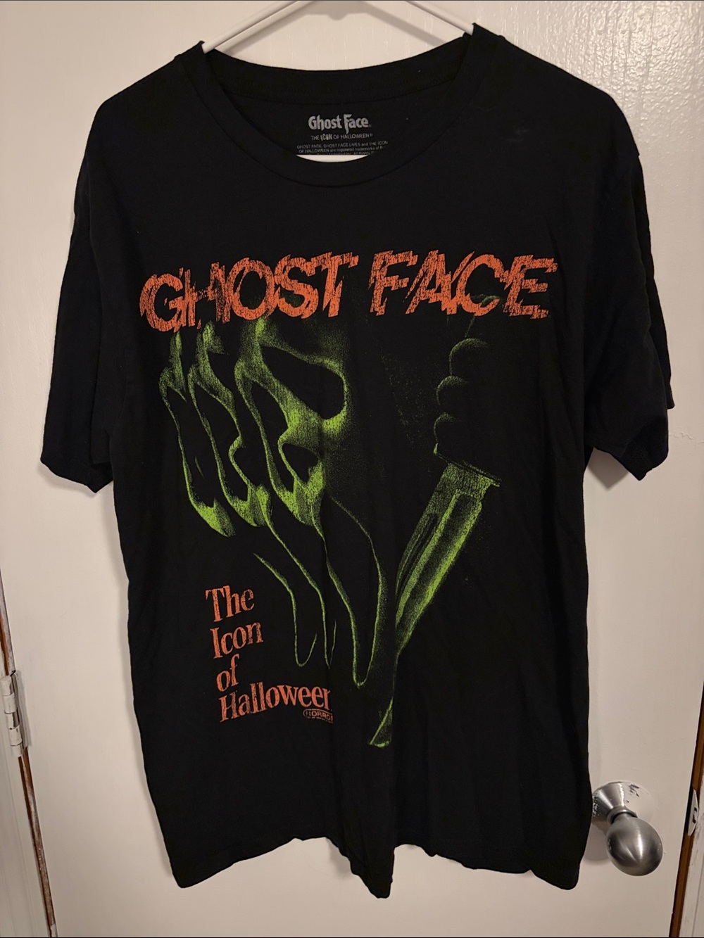 Black Short-Sleeve Ghost Face Graphic Tee